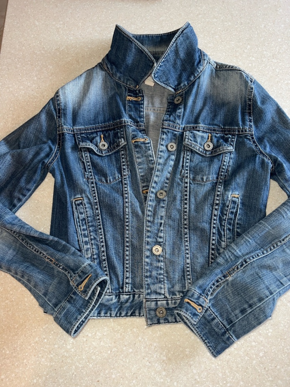 Arizona Jean Company Medium Blue Washed Denim Jacket